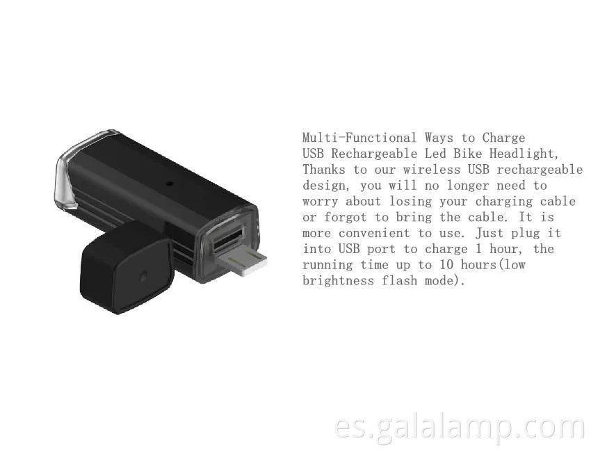 USB Luz trasera de bicicleta recargable con función de linterna versátil